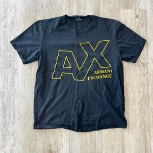 Mens Armani Exchange Black Short Sleeve Graphic Tshirt - S